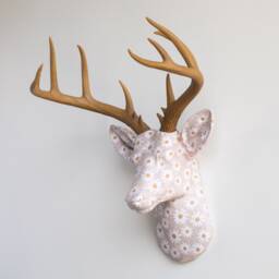 Faux Taxidermy Deer Head Fabric Wall Mount - Decor Daisies Fad3300 - thumbnail 2