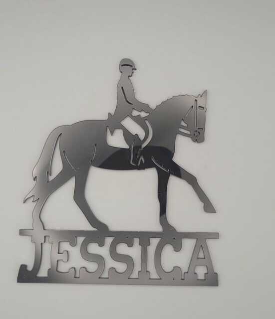 Personalized Horse Riding Name Sign - Kids Bedroom Door Or Wall Plaque, Dressage Equestrian Decor, Acrylic Wood, Kids' Rooms - image 1