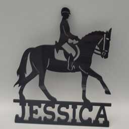 Personalized Horse Riding Name Sign - Kids Bedroom Door Or Wall Plaque, Dressage Equestrian Decor, Acrylic Wood, Kids' Rooms - thumbnail 4