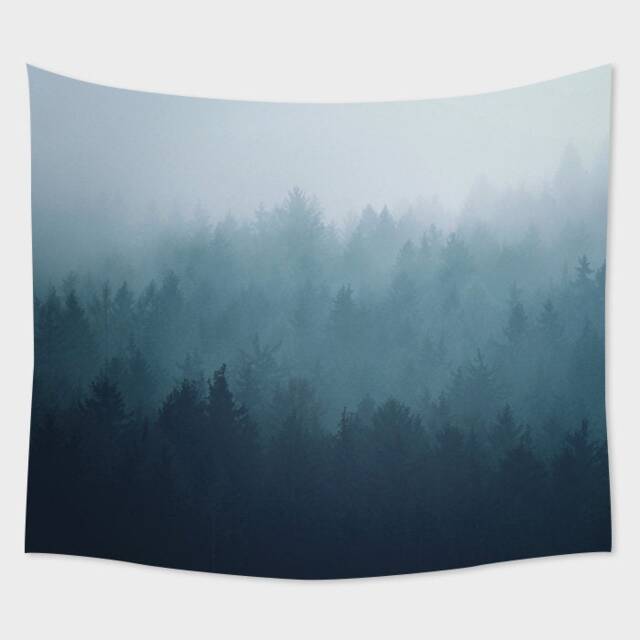 Misty Pine Forest Wall Tapestry, Forest Tapestry, Nature Tapestry, Nature Hanging - image 1