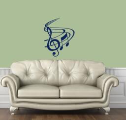 Wall Decals Music Note Scale Treble Clef Vinyl Decal Sticker Home Design Mural Kids Nursery Baby Room Decor V175 - thumbnail 1