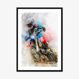Motorbike Watercolor Portrait, Custom Bike Illustration, Biker Gift - thumbnail 1