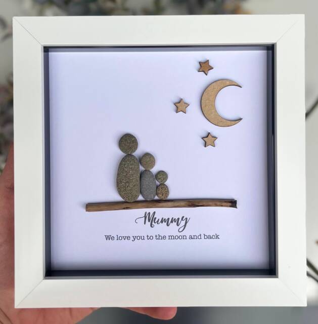 Personalised Mummy Pebble Frame, I Love You To The Moon & Back, Mother's Day Gift, Gift For Mummy, For Mum, Mum Birthday - image 1