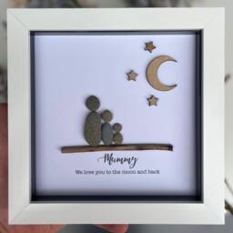 Personalised Mummy Pebble Frame, I Love You To The Moon & Back, Mother's Day Gift, Gift For Mummy, For Mum, Mum Birthday - thumbnail 2