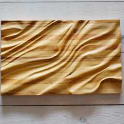 Reclaimed Wood Wall Art Eco Pallet Waves, Modern Sculpture - 15.7x10 In - thumbnail 3