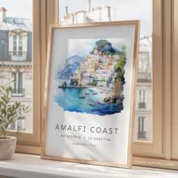 Amalfi Coast Art Print, Italy Travel Poster, Italian Coast, Riviera, Gift, Housewarming, Inspo - thumbnail 3