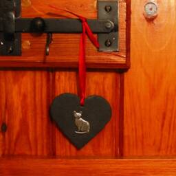 Cat Design Slate Heart - Christmas Decoration 2026 Memorial Gift Lover Decor - thumbnail 4