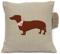 Dachshund Cushion, Sausage Dog Pillow, Lovers Gift, Motif, Pedigree Doxie - thumbnail 1