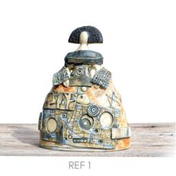 Figurative Sculpture Art Ceramic, Menina, New Home Gift Ideas For Mom, Textured Work, Clay Art, Contemporary Minimalist - thumbnail 2