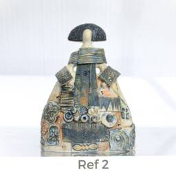 Figurative Sculpture Art Ceramic, Menina, New Home Gift Ideas For Mom, Textured Work, Clay Art, Contemporary Minimalist - thumbnail 3