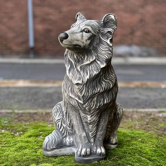Concrete Collie Dog Statue Realistic Scottish Sculpture Outdoor Garden Cement Decor Pet Memorial Figurine Lawn Ornament Lover Gift - image 1