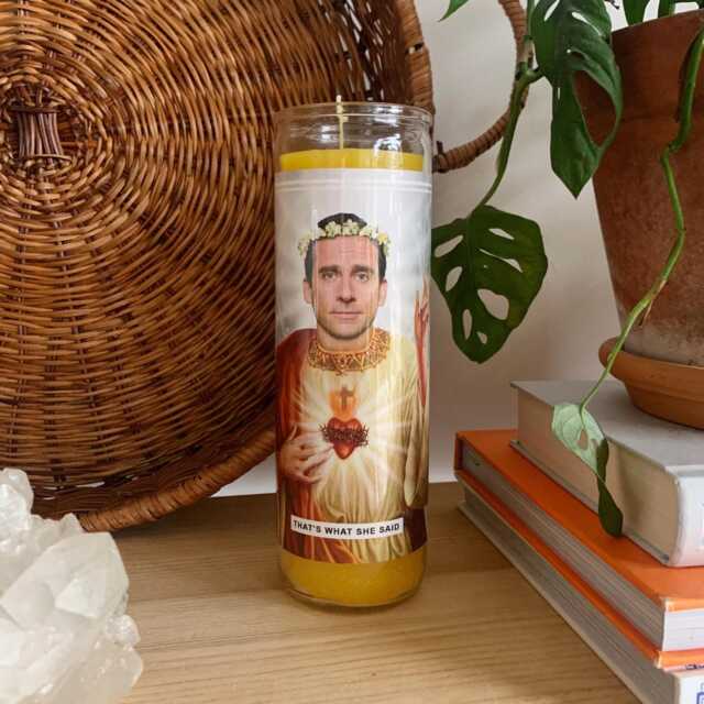 Saint Michael Scott Prayer Candle Scented Vegan Soy Wax, 120Hr Burn - image 1