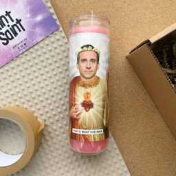 Saint Michael Scott Prayer Candle Scented Vegan Soy Wax, 120Hr Burn - thumbnail 2