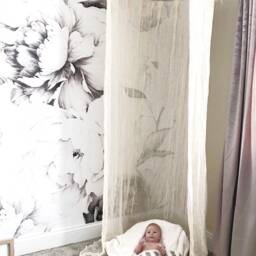 White Peony Removable Wallpaper, Peonies Wall Mural, Black & White Peel Stick Temporary Wallpaper #51 - thumbnail 3