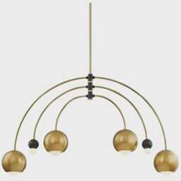 Authentic Mid-Century Modern Brass Sputnik Globe Chandelier - Vintage-Inspired Atomic Pendant Light - thumbnail 2