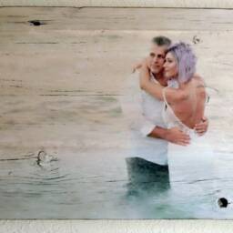 Wedding & Engagement Picture On Wood - Custom Photo Reclaimed Unique Rustic Distressed Portraits - thumbnail 2
