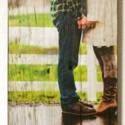 Wedding & Engagement Picture On Wood - Custom Photo Reclaimed Unique Rustic Distressed Portraits - thumbnail 3