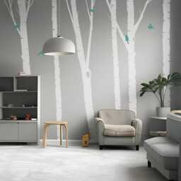 Birch Tree Wall Decal - Nursery Sticker Forest Nature Themed D??cor -Removable Mural Inspired Lswd-0051 - thumbnail 3