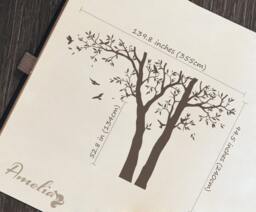 Large Tree Wall Sticker White With Birds Decal White & Decal For Nursery Vinyl Decor -Am006 - thumbnail 1