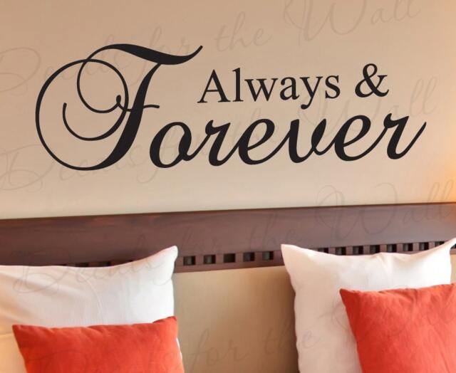 Always & Forever Love Bedroom Family Marriage Vinyl Large Wall Decal Lettering Decoration Quote Decor Saying Sticker Art Mural L29 - image 1