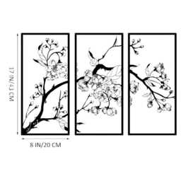 Framed Floral Metal Wall Art, Modern Home Decor, Contemporary Hanging For Office, Living Room Or Bedroom, New Gift - thumbnail 2