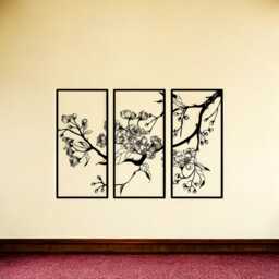 Framed Floral Metal Wall Art, Modern Home Decor, Contemporary Hanging For Office, Living Room Or Bedroom, New Gift - thumbnail 1