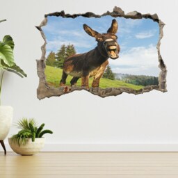 Funny Donkey At Sunset 3D Smashed View Wall Sticker Poster Decal A912 - thumbnail 2