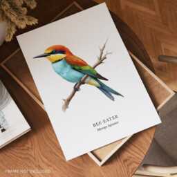 Bird Prints, Bee Eater, Garden Birds, Lover Gift, Watching, Illustration, Tropical Print, Art Wall Decor, Home Gifts - thumbnail 2