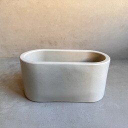 Oval Concrete Planter, Decorative Cement Pot, Trinket Trough, Minimalist Tray, Coffee Table Display, Desk Container, Bathroom Storage - thumbnail 3