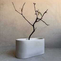Oval Concrete Planter, Decorative Cement Pot, Trinket Trough, Minimalist Tray, Coffee Table Display, Desk Container, Bathroom Storage - thumbnail 2