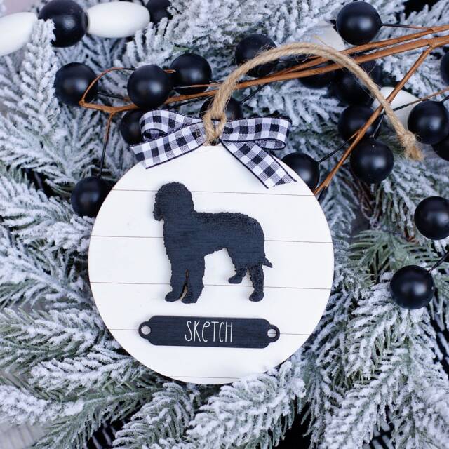 Farmhouse Christmas Ornament Doodle Dog - Gift For Owner Modern Decor Labradoodle Goldendoodle - image 1