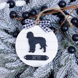 Farmhouse Christmas Ornament Doodle Dog - Gift For Owner Modern Decor Labradoodle Goldendoodle - thumbnail 1
