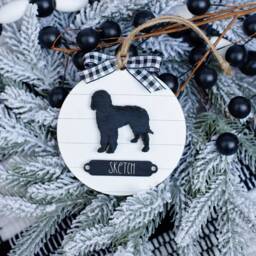 Farmhouse Christmas Ornament Doodle Dog - Gift For Owner Modern Decor Labradoodle Goldendoodle - thumbnail 2
