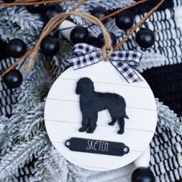 Farmhouse Christmas Ornament Doodle Dog - Gift For Owner Modern Decor Labradoodle Goldendoodle - thumbnail 3