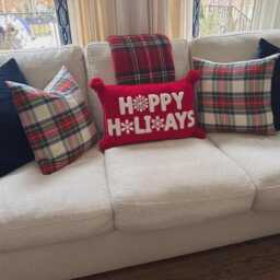 Holidays Are Here Plaid Is In Covington Pillow Cover 18x18 Red Green Cobalt - thumbnail 1