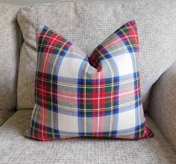Holidays Are Here Plaid Is In Covington Pillow Cover 18x18 Red Green Cobalt - thumbnail 2
