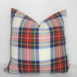 Holidays Are Here Plaid Is In Covington Pillow Cover 18x18 Red Green Cobalt - thumbnail 3