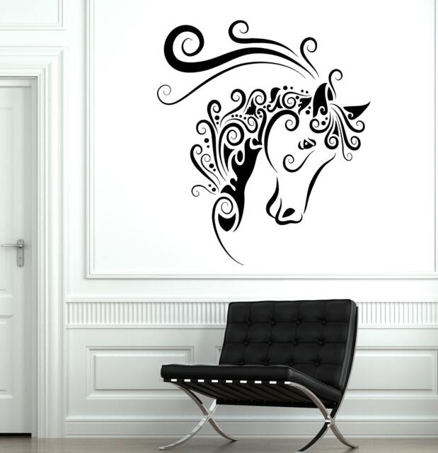 Wall Decal Animal Horse Mustang Ornament Tribal Mural Vinyl 1704Dz - image 1