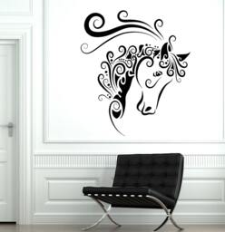 Wall Decal Animal Horse Mustang Ornament Tribal Mural Vinyl 1704Dz - thumbnail 1