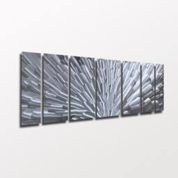 Large Metal Wall Art Sculpture Silver Abstract Bloom By Brian M Jones - thumbnail 2