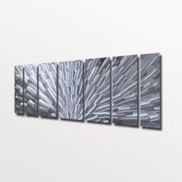 Large Metal Wall Art Sculpture Silver Abstract Bloom By Brian M Jones - thumbnail 3