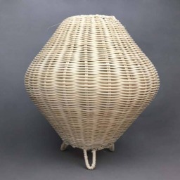 Handwoven Rattan Table Lamp, Bedroom Night Light - thumbnail 3