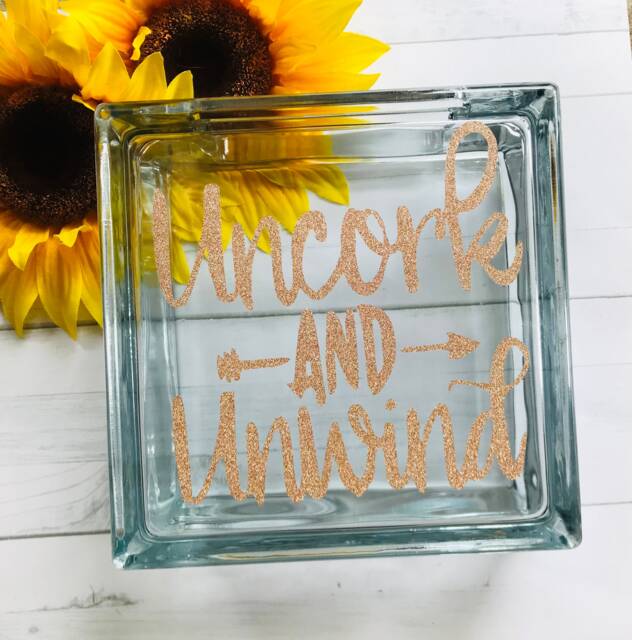 Uncork & Unwind Or The Best Wines Are Ones Shared With Friends Cork Holders Clear Tile Block For Wine Corks Home Decor Gifts Her - image 1