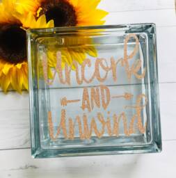 Uncork & Unwind Or The Best Wines Are Ones Shared With Friends Cork Holders Clear Tile Block For Wine Corks Home Decor Gifts Her - thumbnail 1
