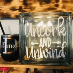 Uncork & Unwind Or The Best Wines Are Ones Shared With Friends Cork Holders Clear Tile Block For Wine Corks Home Decor Gifts Her - thumbnail 2
