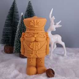 Handmade Nutcracker Candle Soy Beeswax Blend, Festive Decor - thumbnail 4