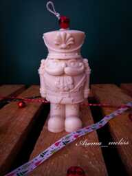 Handmade Nutcracker Candle Soy Beeswax Blend, Festive Decor - thumbnail 1