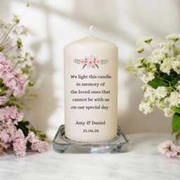 Memorial Candle - in Loving Memory Wedding Tribute Special Day Loss Of Loved One Unscented - thumbnail 3