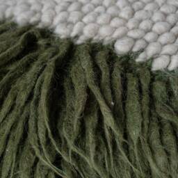 Organic Wool Pillow Cover, Shaggy Linen Cushion, 18 - thumbnail 4