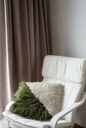 Organic Wool Pillow Cover, Shaggy Linen Cushion, 18 - thumbnail 1